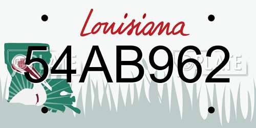 54AB962 Louisiana License Plate