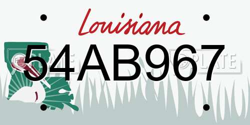 54AB967 Louisiana License Plate