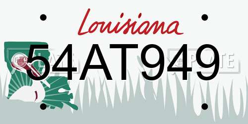 54AT949 Louisiana License Plate