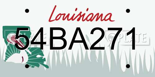54BA271 Louisiana License Plate
