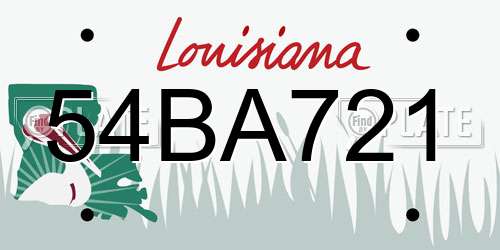 54BA721 Louisiana License Plate
