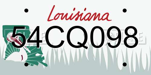 54CQ098 Louisiana License Plate