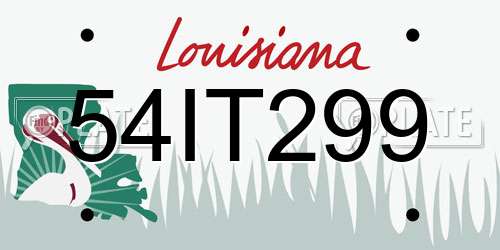 54IT299 Louisiana License Plate