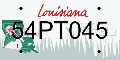 54PT045 Louisiana License Plate