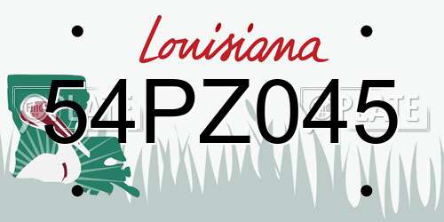 54PZ045 Louisiana License Plate