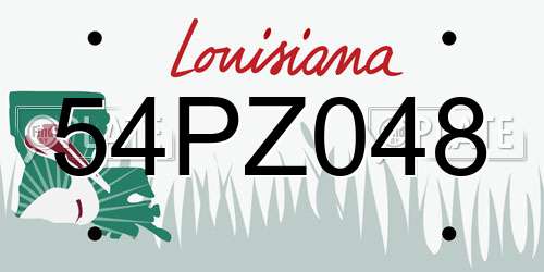 54PZ048 Louisiana License Plate