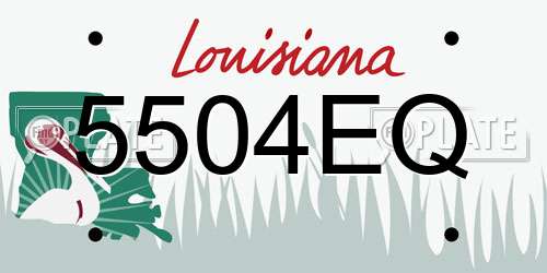 5504EQ Louisiana License Plate