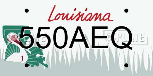 550AEQ Louisiana License Plate