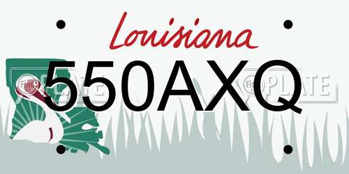 550AXQ Louisiana License Plate