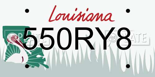 550RY8 Louisiana License Plate