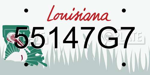 55147G7 Louisiana License Plate