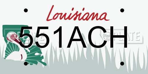 551ACH Louisiana License Plate