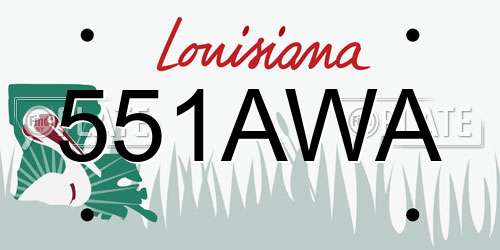 551AWA Louisiana License Plate