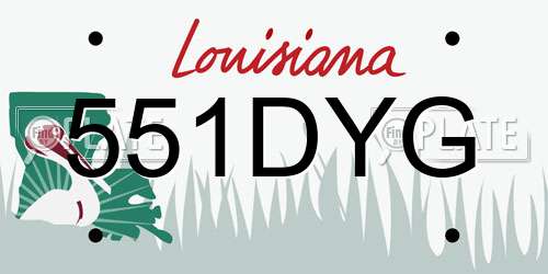551DYG Louisiana License Plate