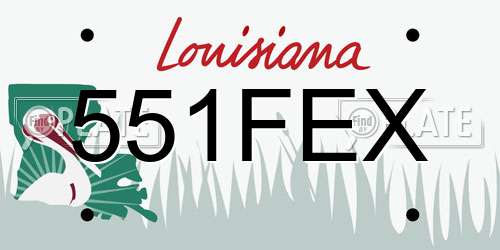 551FEX Louisiana License Plate