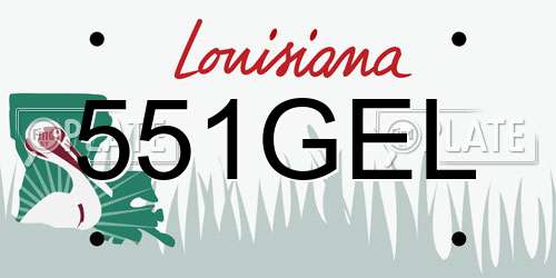 551GEL Louisiana License Plate