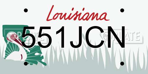 551JCN Louisiana License Plate