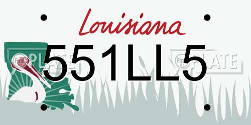 551LL5 Louisiana License Plate