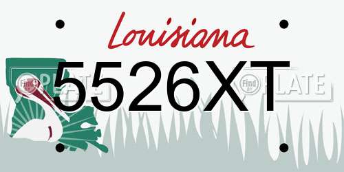 5526XT Louisiana License Plate
