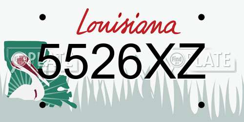 5526XZ Louisiana License Plate