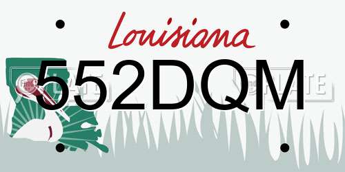 552DQM Louisiana License Plate