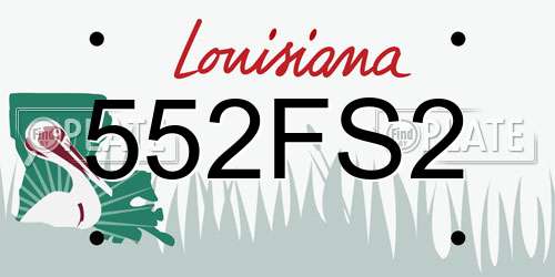 552FS2 Louisiana License Plate