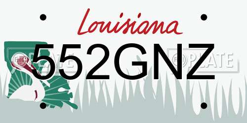 552GNZ Louisiana License Plate