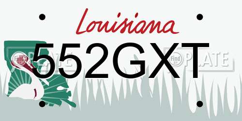 552GXT Louisiana License Plate