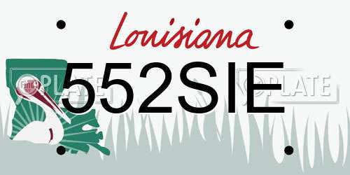 552SIE Louisiana License Plate