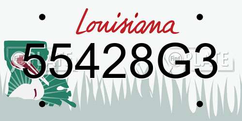 55428G3 Louisiana License Plate