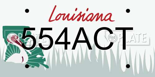 554ACT Louisiana License Plate