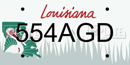 554AGD Louisiana License Plate