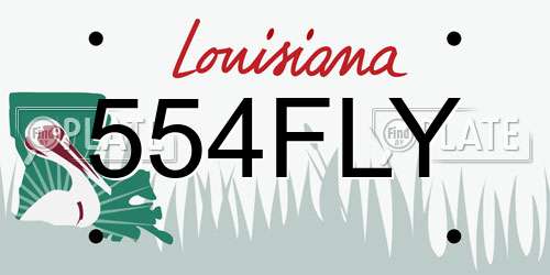 554FLY Louisiana License Plate