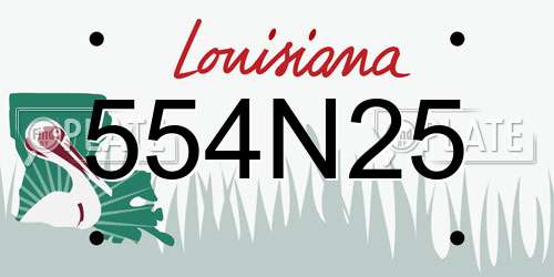 554N25 Louisiana License Plate