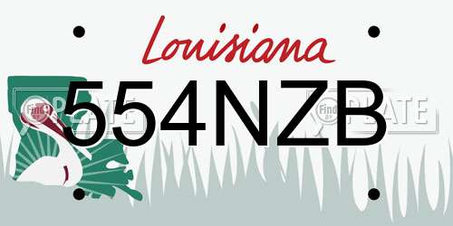 554NZB Louisiana License Plate