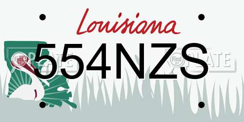 554NZS Louisiana License Plate