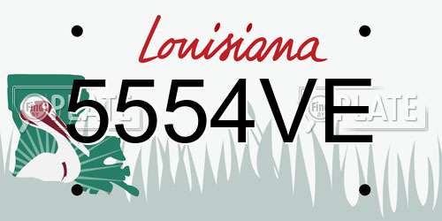 5554VE Louisiana License Plate