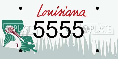 5555 Louisiana License Plate