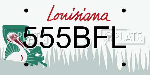 555BFL Louisiana License Plate