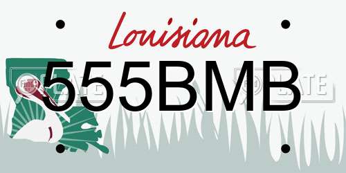 555BMB Louisiana License Plate