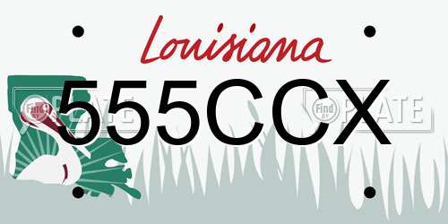 555CCX Louisiana License Plate