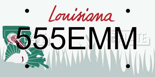 555EMM Louisiana License Plate