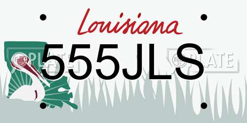 555JLS Louisiana License Plate