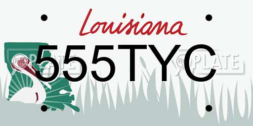 555TYC Louisiana License Plate