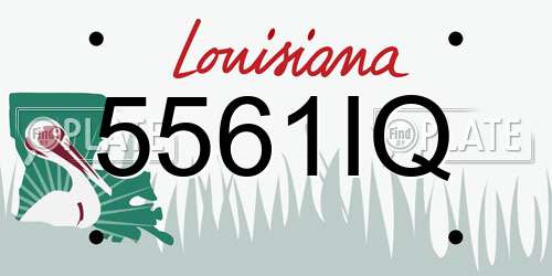 5561IQ Louisiana License Plate