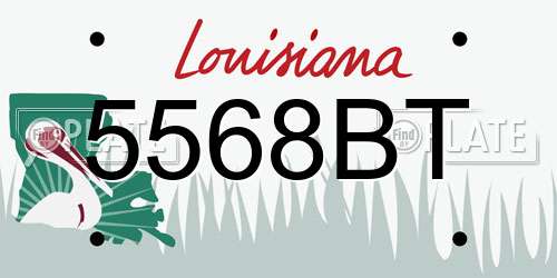 5568BT Louisiana License Plate