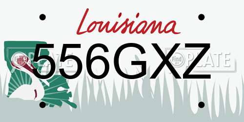 556GXZ Louisiana License Plate