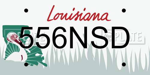 556NSD Louisiana License Plate