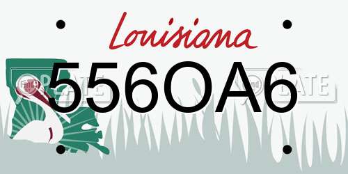 556OA6 Louisiana License Plate