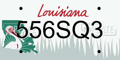 556SQ3 Louisiana License Plate